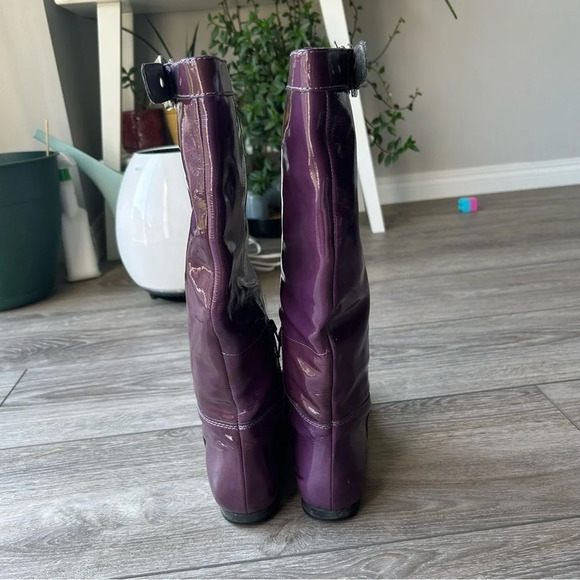 Bravo  Browns Purple Patent Leather Riding Boots - Picture 9 of 16